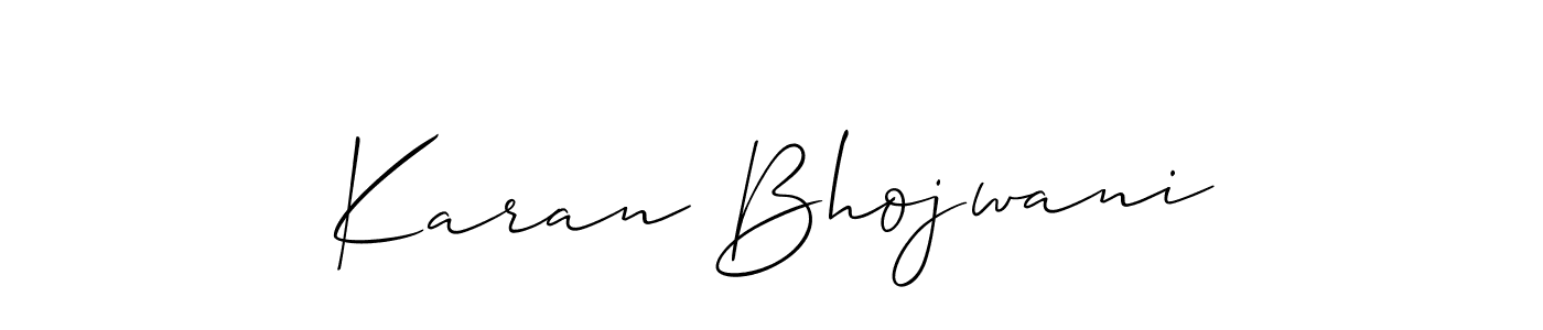 This is the best signature style for the Karan Bhojwani name. Also you like these signature font (Allison_Script). Mix name signature. Karan Bhojwani signature style 2 images and pictures png