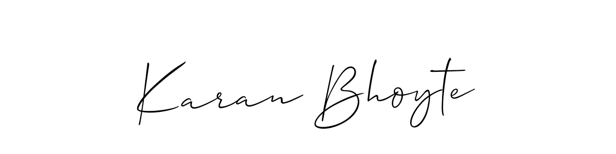 Also You can easily find your signature by using the search form. We will create Karan Bhoyte name handwritten signature images for you free of cost using Allison_Script sign style. Karan Bhoyte signature style 2 images and pictures png