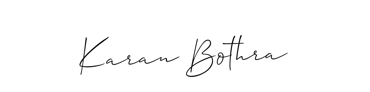 How to make Karan Bothra name signature. Use Allison_Script style for creating short signs online. This is the latest handwritten sign. Karan Bothra signature style 2 images and pictures png