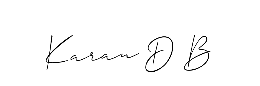 How to make Karan D B signature? Allison_Script is a professional autograph style. Create handwritten signature for Karan D B name. Karan D B signature style 2 images and pictures png