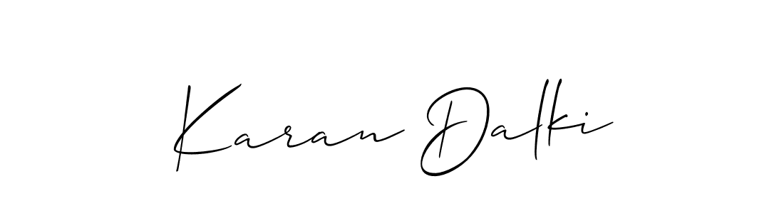 if you are searching for the best signature style for your name Karan Dalki. so please give up your signature search. here we have designed multiple signature styles  using Allison_Script. Karan Dalki signature style 2 images and pictures png