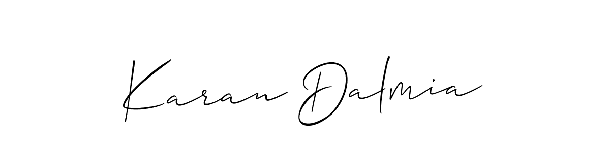 How to make Karan Dalmia signature? Allison_Script is a professional autograph style. Create handwritten signature for Karan Dalmia name. Karan Dalmia signature style 2 images and pictures png