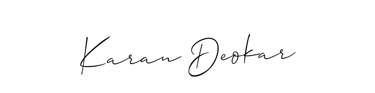 if you are searching for the best signature style for your name Karan Deokar. so please give up your signature search. here we have designed multiple signature styles  using Allison_Script. Karan Deokar signature style 2 images and pictures png