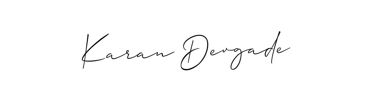 Make a short Karan Devgade signature style. Manage your documents anywhere anytime using Allison_Script. Create and add eSignatures, submit forms, share and send files easily. Karan Devgade signature style 2 images and pictures png