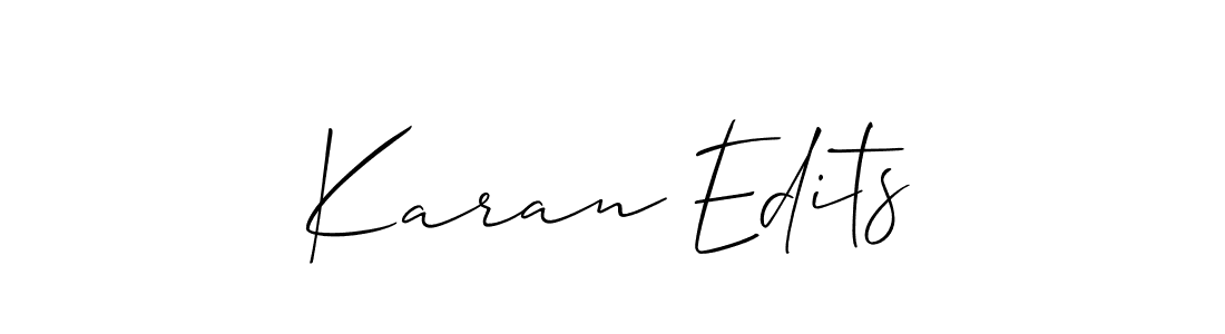 Use a signature maker to create a handwritten signature online. With this signature software, you can design (Allison_Script) your own signature for name Karan Edits. Karan Edits signature style 2 images and pictures png