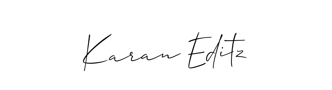 Also we have Karan Editz name is the best signature style. Create professional handwritten signature collection using Allison_Script autograph style. Karan Editz signature style 2 images and pictures png