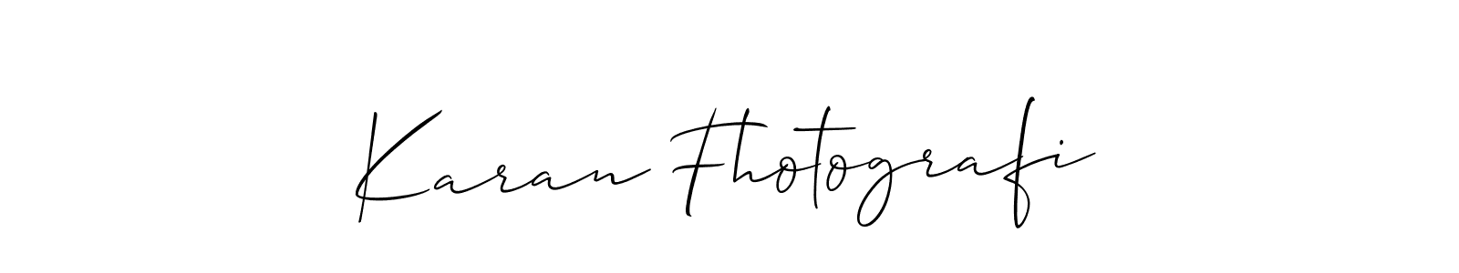 if you are searching for the best signature style for your name Karan Fhotografi. so please give up your signature search. here we have designed multiple signature styles  using Allison_Script. Karan Fhotografi signature style 2 images and pictures png
