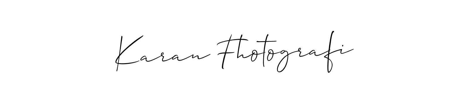 if you are searching for the best signature style for your name Karan Fhotografi. so please give up your signature search. here we have designed multiple signature styles  using Allison_Script. Karan Fhotografi signature style 2 images and pictures png