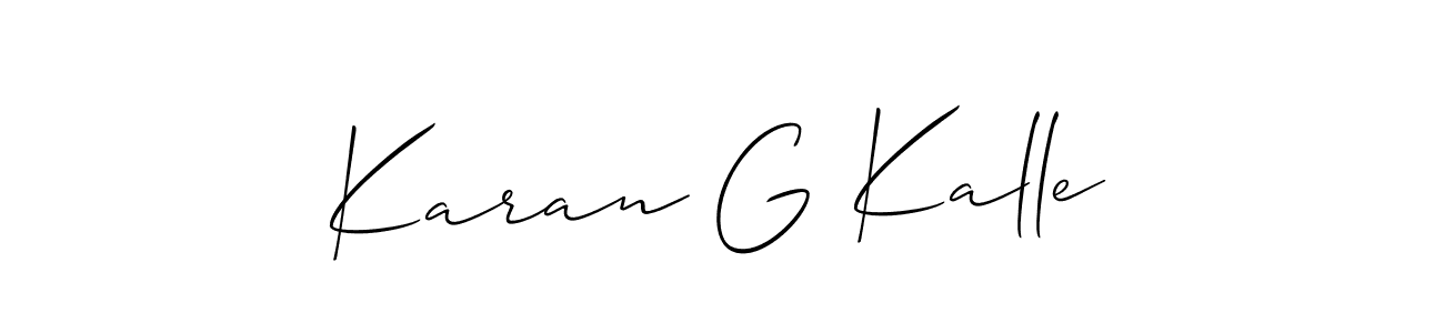 Create a beautiful signature design for name Karan G Kalle. With this signature (Allison_Script) fonts, you can make a handwritten signature for free. Karan G Kalle signature style 2 images and pictures png