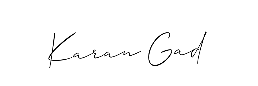 Make a short Karan Gad signature style. Manage your documents anywhere anytime using Allison_Script. Create and add eSignatures, submit forms, share and send files easily. Karan Gad signature style 2 images and pictures png