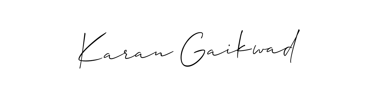 Design your own signature with our free online signature maker. With this signature software, you can create a handwritten (Allison_Script) signature for name Karan Gaikwad. Karan Gaikwad signature style 2 images and pictures png