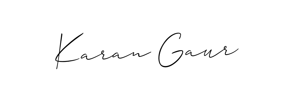 The best way (Allison_Script) to make a short signature is to pick only two or three words in your name. The name Karan Gaur include a total of six letters. For converting this name. Karan Gaur signature style 2 images and pictures png