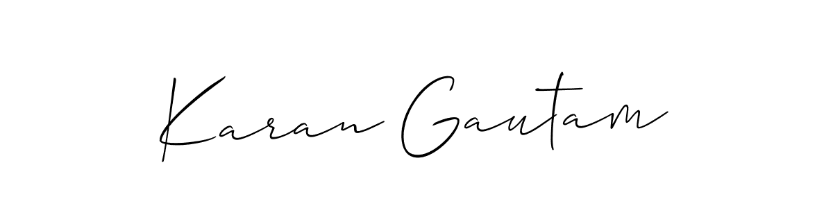 Make a short Karan Gautam signature style. Manage your documents anywhere anytime using Allison_Script. Create and add eSignatures, submit forms, share and send files easily. Karan Gautam signature style 2 images and pictures png