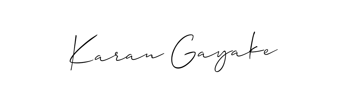 How to make Karan Gayake name signature. Use Allison_Script style for creating short signs online. This is the latest handwritten sign. Karan Gayake signature style 2 images and pictures png