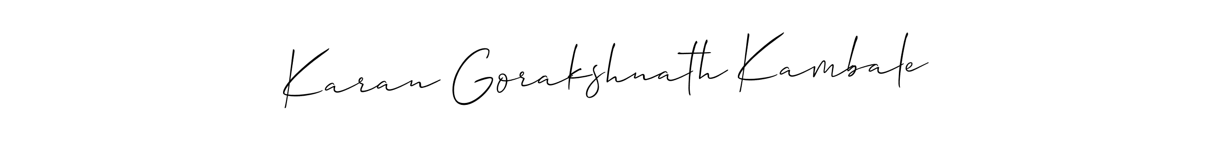 It looks lik you need a new signature style for name Karan Gorakshnath Kambale. Design unique handwritten (Allison_Script) signature with our free signature maker in just a few clicks. Karan Gorakshnath Kambale signature style 2 images and pictures png