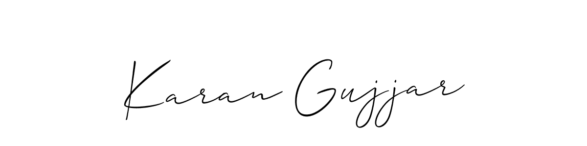 You should practise on your own different ways (Allison_Script) to write your name (Karan Gujjar) in signature. don't let someone else do it for you. Karan Gujjar signature style 2 images and pictures png
