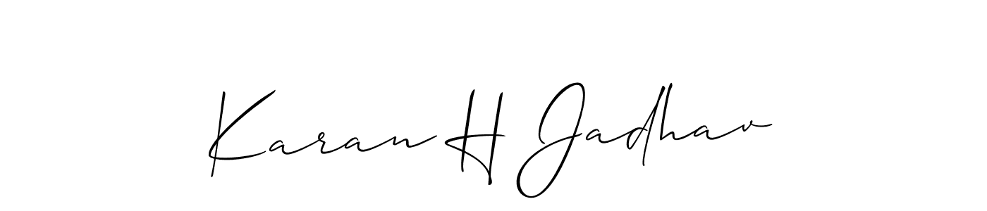 You should practise on your own different ways (Allison_Script) to write your name (Karan H Jadhav) in signature. don't let someone else do it for you. Karan H Jadhav signature style 2 images and pictures png