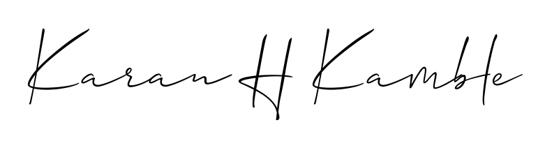 Looking for an artistic signature for Karan H Kamble? The Allison_Script calligraphy style gives a sophisticated flow suitable for business cards and emails. Karan H Kamble signature style 2 images and pictures png