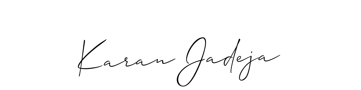 Create a beautiful signature design for name Karan Jadeja. With this signature (Allison_Script) fonts, you can make a handwritten signature for free. Karan Jadeja signature style 2 images and pictures png