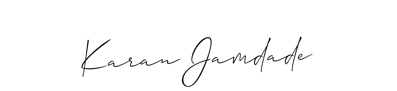 You should practise on your own different ways (Allison_Script) to write your name (Karan Jamdade) in signature. don't let someone else do it for you. Karan Jamdade signature style 2 images and pictures png