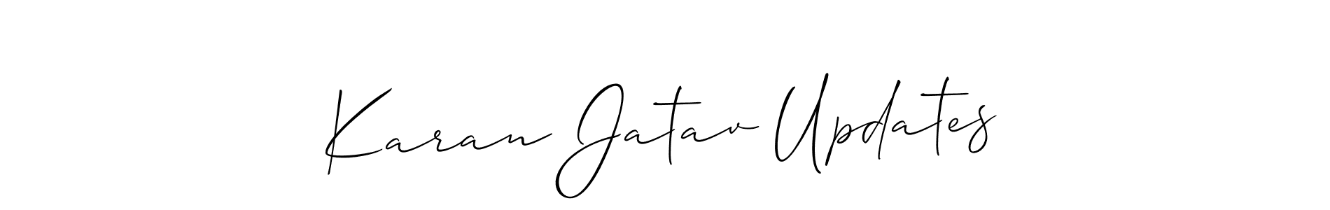 You should practise on your own different ways (Allison_Script) to write your name (Karan Jatav Updates) in signature. don't let someone else do it for you. Karan Jatav Updates signature style 2 images and pictures png