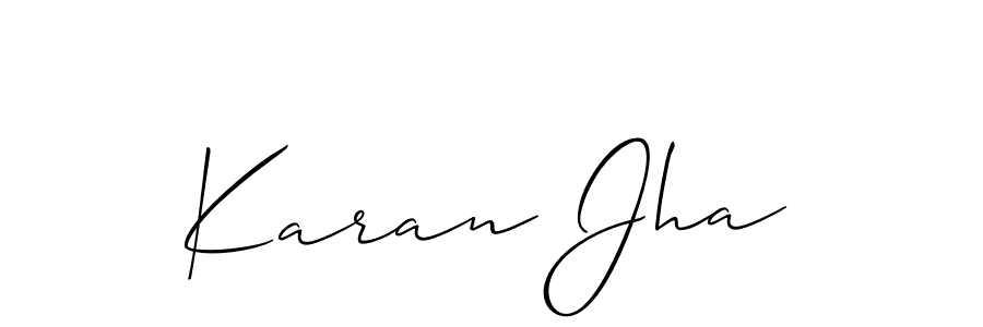 if you are searching for the best signature style for your name Karan Jha. so please give up your signature search. here we have designed multiple signature styles  using Allison_Script. Karan Jha signature style 2 images and pictures png