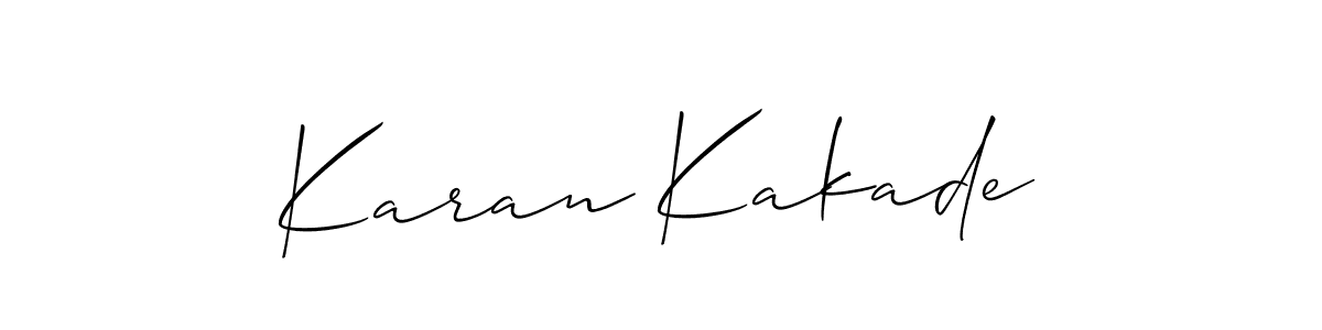 How to make Karan Kakade signature? Allison_Script is a professional autograph style. Create handwritten signature for Karan Kakade name. Karan Kakade signature style 2 images and pictures png