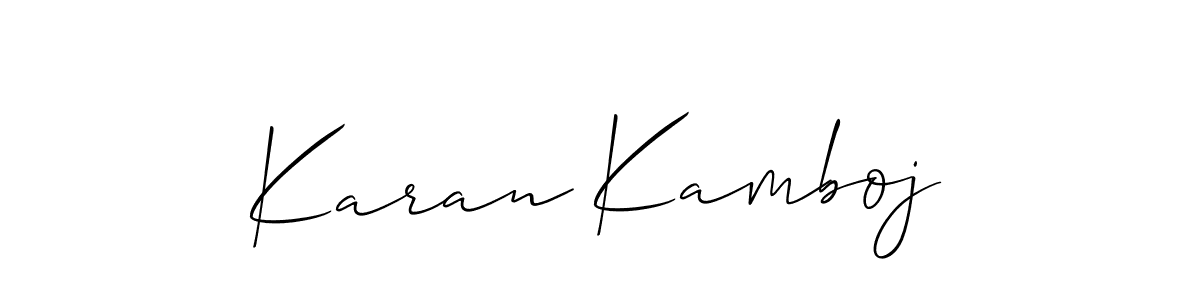 Design your own signature with our free online signature maker. With this signature software, you can create a handwritten (Allison_Script) signature for name Karan Kamboj. Karan Kamboj signature style 2 images and pictures png