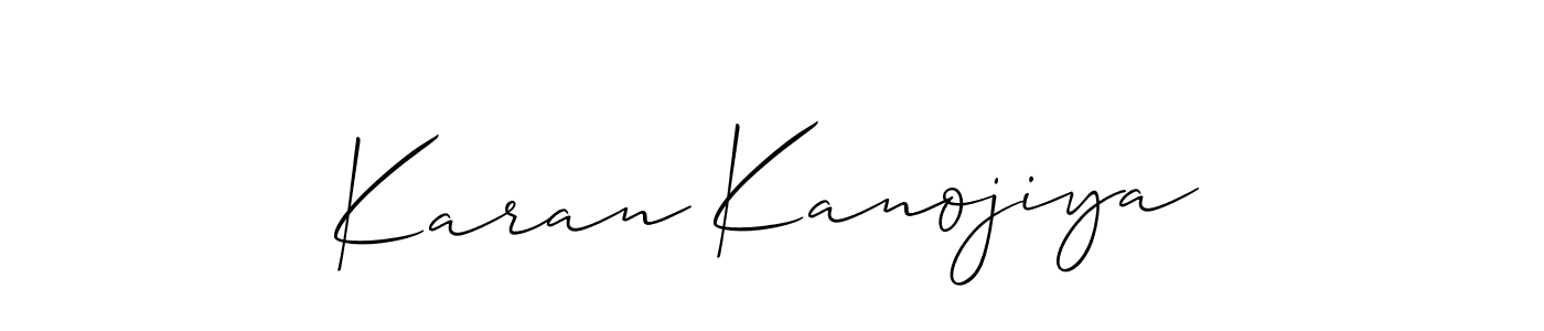 It looks lik you need a new signature style for name Karan Kanojiya. Design unique handwritten (Allison_Script) signature with our free signature maker in just a few clicks. Karan Kanojiya signature style 2 images and pictures png