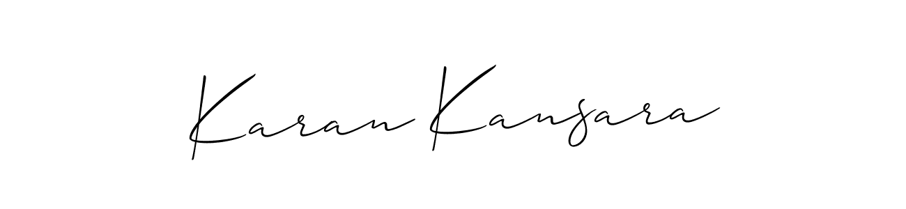 How to make Karan Kansara signature? Allison_Script is a professional autograph style. Create handwritten signature for Karan Kansara name. Karan Kansara signature style 2 images and pictures png
