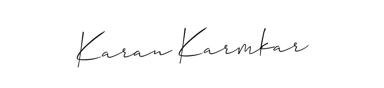 It looks lik you need a new signature style for name Karan Karmkar. Design unique handwritten (Allison_Script) signature with our free signature maker in just a few clicks. Karan Karmkar signature style 2 images and pictures png