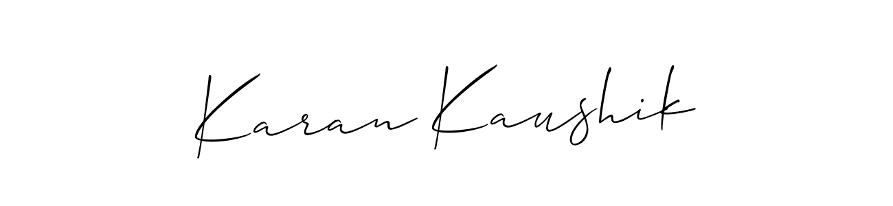 if you are searching for the best signature style for your name Karan Kaushik. so please give up your signature search. here we have designed multiple signature styles  using Allison_Script. Karan Kaushik signature style 2 images and pictures png