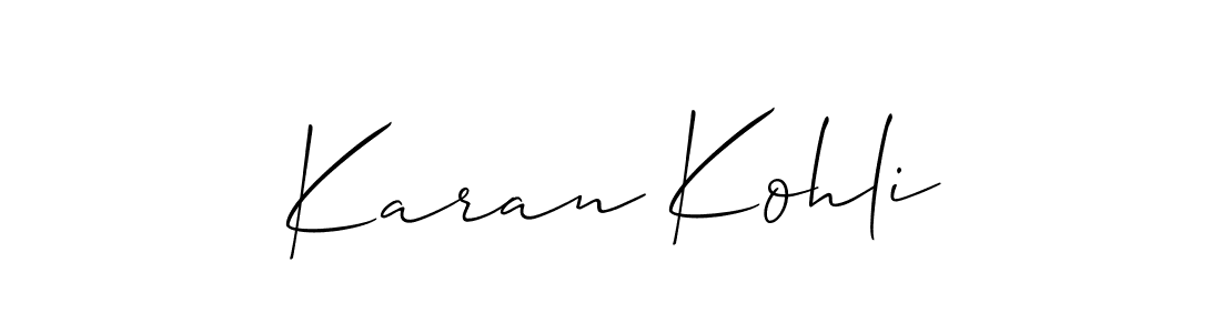 Design your own signature with our free online signature maker. With this signature software, you can create a handwritten (Allison_Script) signature for name Karan Kohli. Karan Kohli signature style 2 images and pictures png