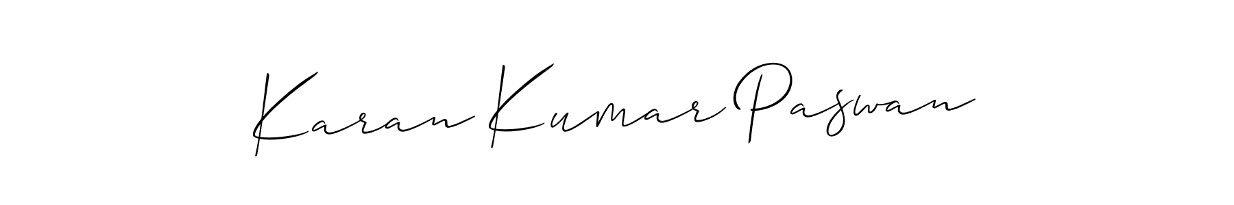 You should practise on your own different ways (Allison_Script) to write your name (Karan Kumar Paswan) in signature. don't let someone else do it for you. Karan Kumar Paswan signature style 2 images and pictures png