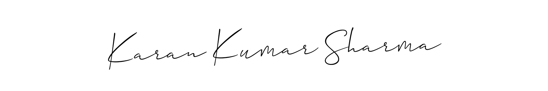 Allison_Script is a professional signature style that is perfect for those who want to add a touch of class to their signature. It is also a great choice for those who want to make their signature more unique. Get Karan Kumar Sharma name to fancy signature for free. Karan Kumar Sharma signature style 2 images and pictures png