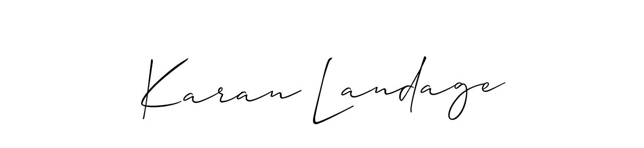 Design your own signature with our free online signature maker. With this signature software, you can create a handwritten (Allison_Script) signature for name Karan Landage. Karan Landage signature style 2 images and pictures png