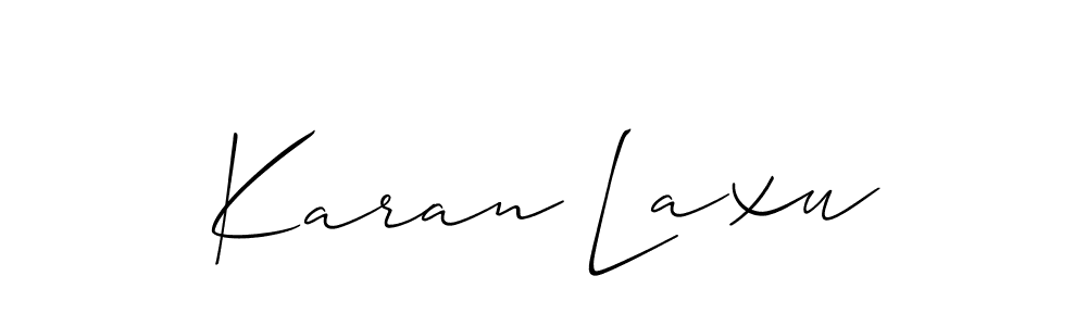 You should practise on your own different ways (Allison_Script) to write your name (Karan Laxu) in signature. don't let someone else do it for you. Karan Laxu signature style 2 images and pictures png