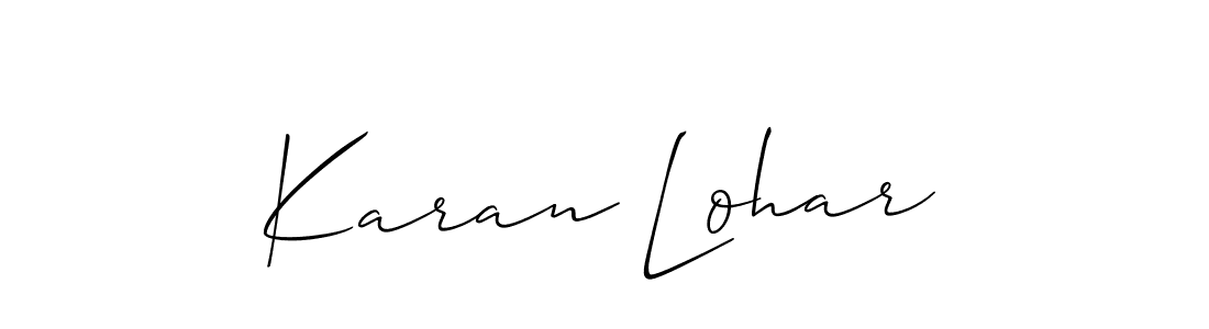 Similarly Allison_Script is the best handwritten signature design. Signature creator online .You can use it as an online autograph creator for name Karan Lohar. Karan Lohar signature style 2 images and pictures png