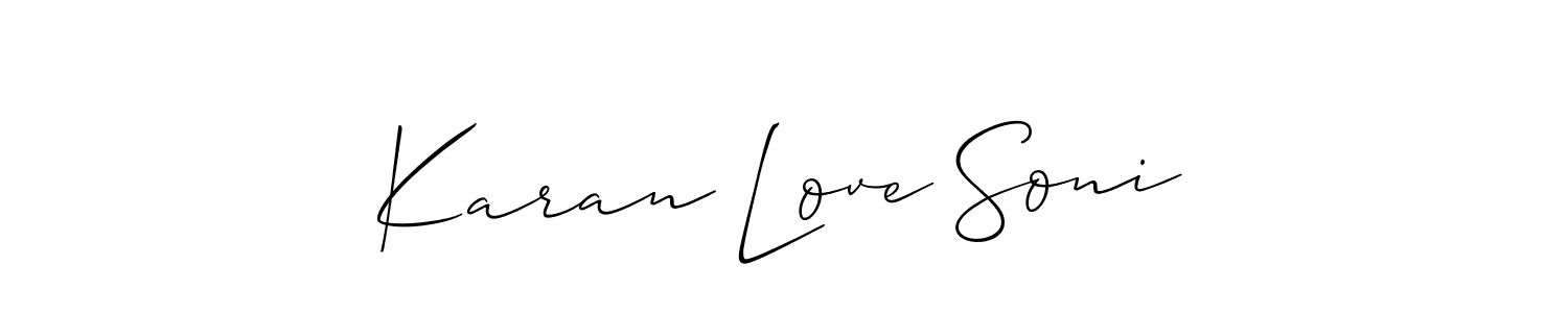 Best and Professional Signature Style for Karan Love Soni. Allison_Script Best Signature Style Collection. Karan Love Soni signature style 2 images and pictures png