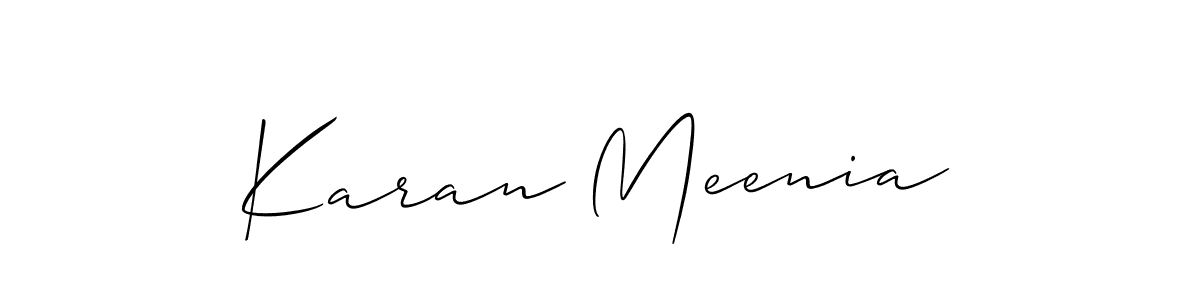 Use a signature maker to create a handwritten signature online. With this signature software, you can design (Allison_Script) your own signature for name Karan Meenia. Karan Meenia signature style 2 images and pictures png