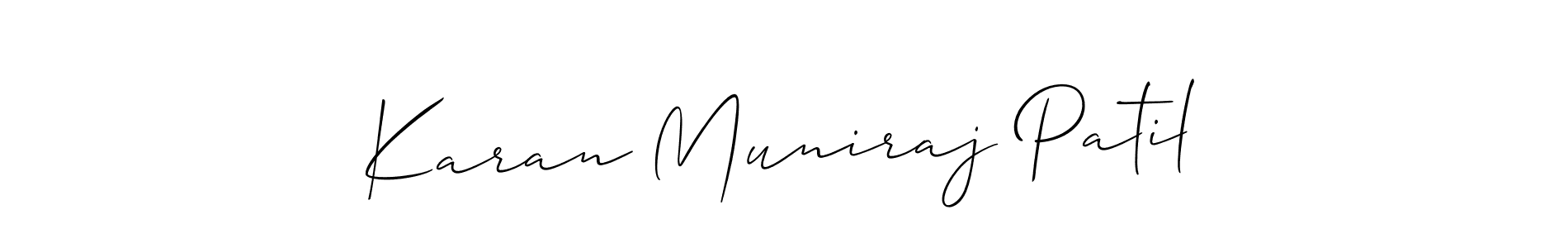 Make a beautiful signature design for name Karan Muniraj Patil. With this signature (Allison_Script) style, you can create a handwritten signature for free. Karan Muniraj Patil signature style 2 images and pictures png