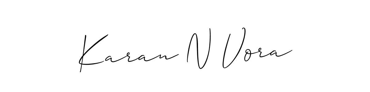 Design your own signature with our free online signature maker. With this signature software, you can create a handwritten (Allison_Script) signature for name Karan N Vora. Karan N Vora signature style 2 images and pictures png