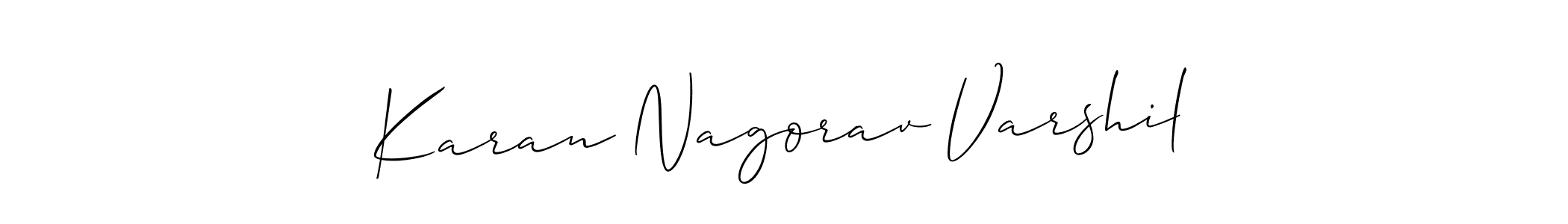 How to Draw Karan Nagorav Varshil signature style? Allison_Script is a latest design signature styles for name Karan Nagorav Varshil. Karan Nagorav Varshil signature style 2 images and pictures png