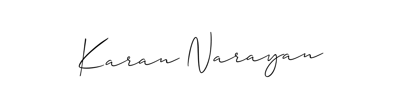 Also we have Karan Narayan name is the best signature style. Create professional handwritten signature collection using Allison_Script autograph style. Karan Narayan signature style 2 images and pictures png