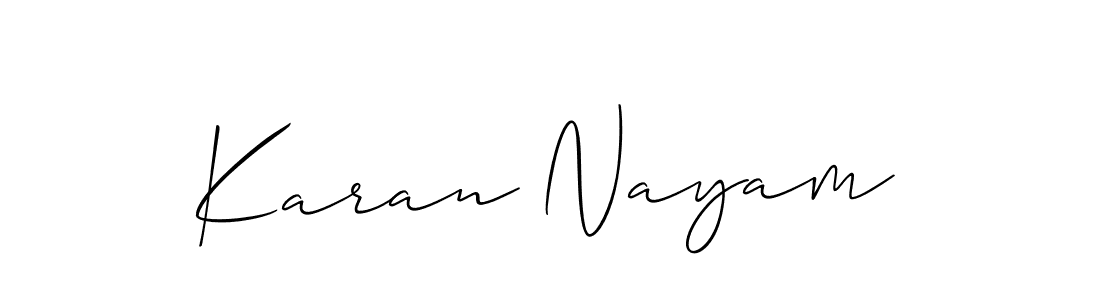 if you are searching for the best signature style for your name Karan Nayam. so please give up your signature search. here we have designed multiple signature styles  using Allison_Script. Karan Nayam signature style 2 images and pictures png
