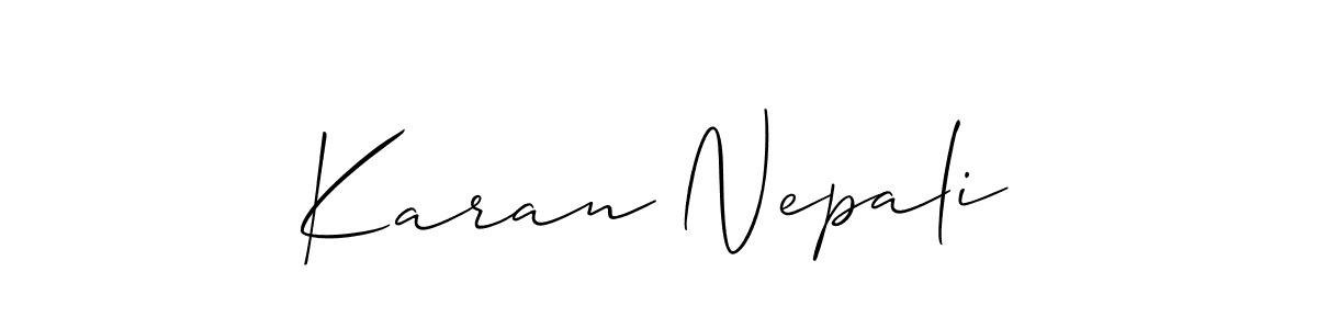 Karan Nepali stylish signature style. Best Handwritten Sign (Allison_Script) for my name. Handwritten Signature Collection Ideas for my name Karan Nepali. Karan Nepali signature style 2 images and pictures png