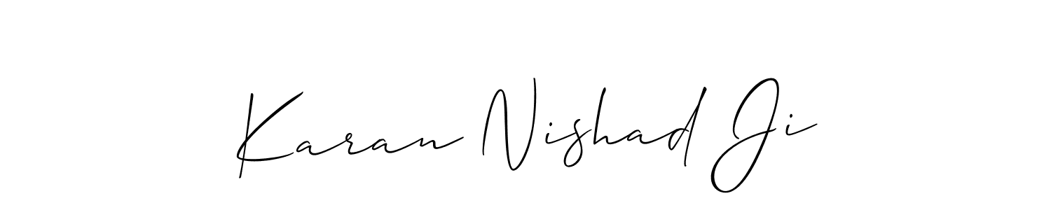 Use a signature maker to create a handwritten signature online. With this signature software, you can design (Allison_Script) your own signature for name Karan Nishad Ji. Karan Nishad Ji signature style 2 images and pictures png