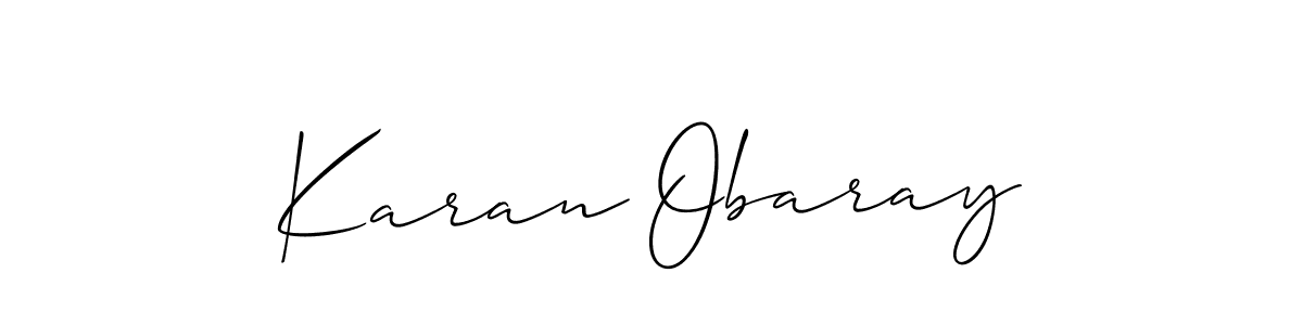 Use a signature maker to create a handwritten signature online. With this signature software, you can design (Allison_Script) your own signature for name Karan Obaray. Karan Obaray signature style 2 images and pictures png