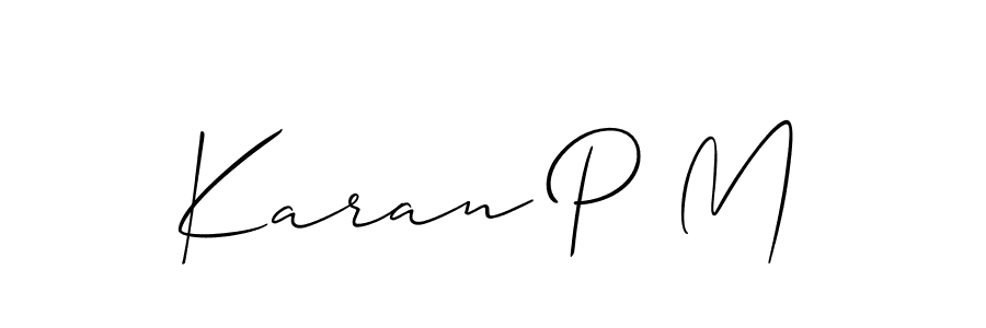 Also we have Karan P M name is the best signature style. Create professional handwritten signature collection using Allison_Script autograph style. Karan P M signature style 2 images and pictures png