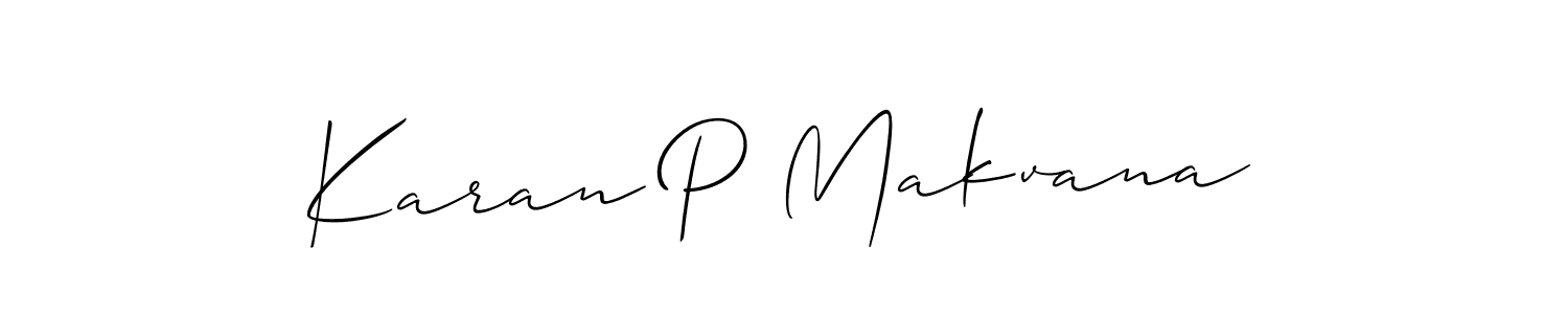 You should practise on your own different ways (Allison_Script) to write your name (Karan P Makvana) in signature. don't let someone else do it for you. Karan P Makvana signature style 2 images and pictures png